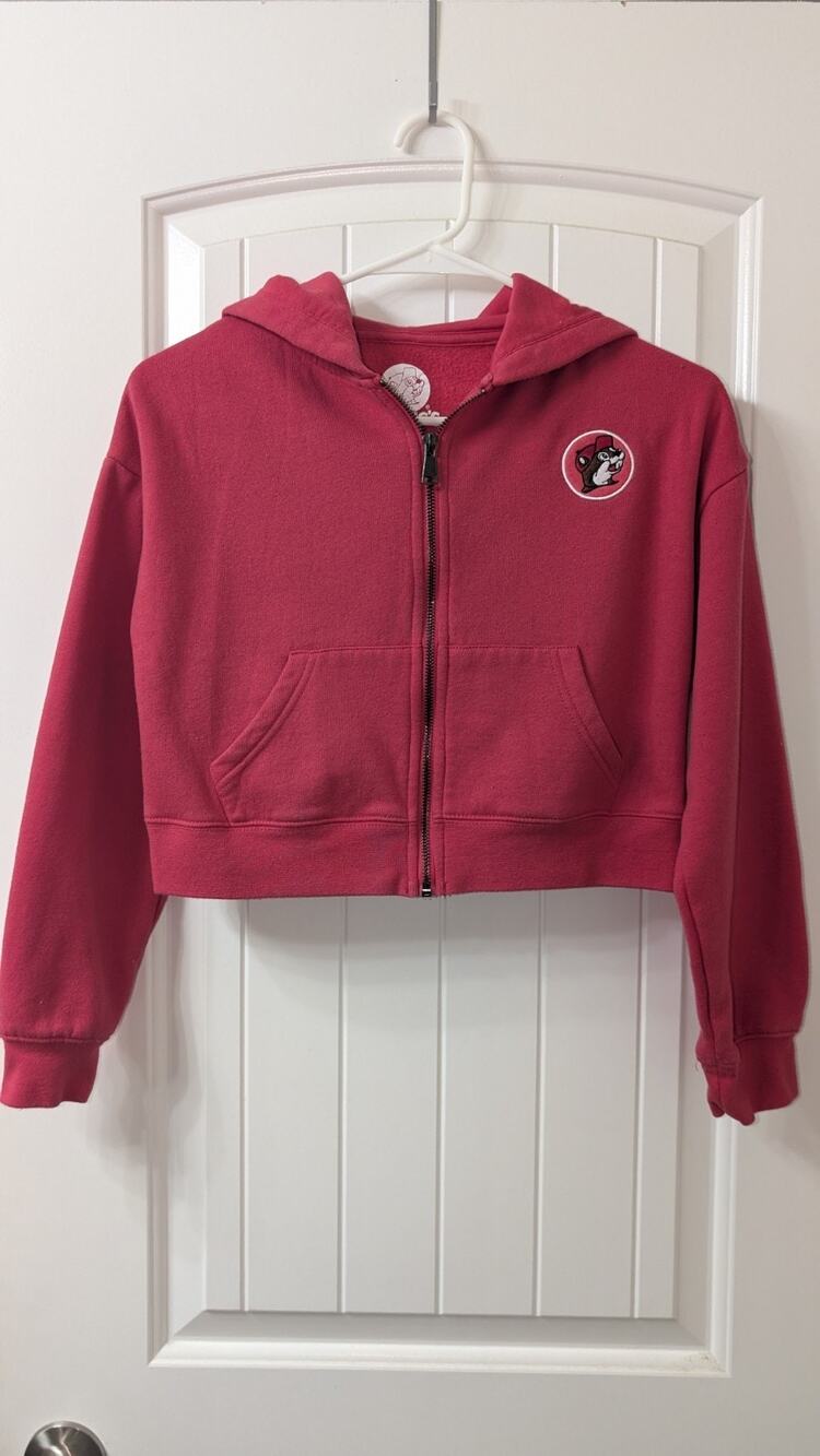 Buc-ee's Red Buc-ee Beaver Logo Zip Fleece Hoodie Hooded Pockets M